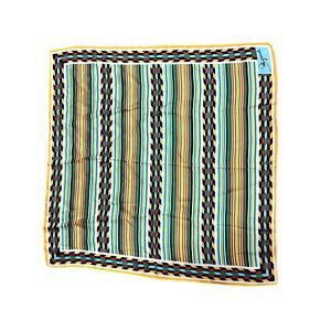 Vintage Schiaparelli Silk Scarf Geometric Stripe Orange Red Green Blue White